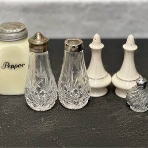 Elegant Crystal and Ceramic Salt and Pepper Shaker Set
